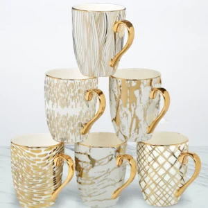 Certified International Set Of 6 Gold Plated Mugs (Set of 6)